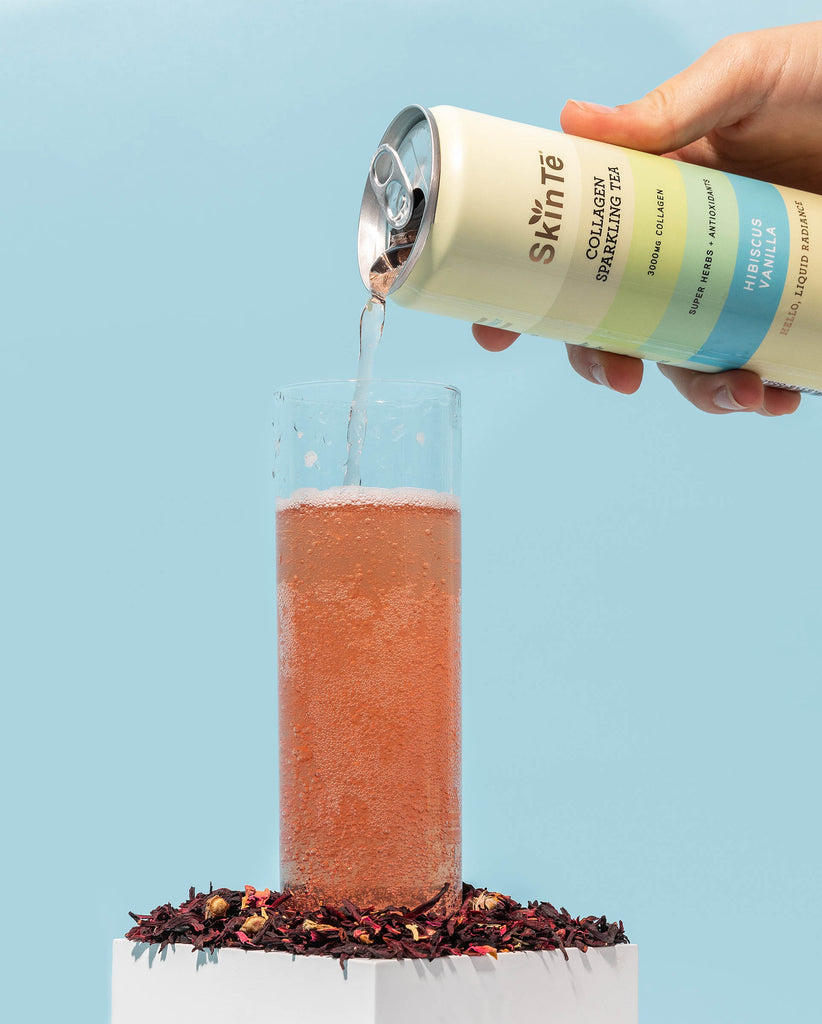 SkinTe Collagen Sparkling Tea Hibiscus Vanilla