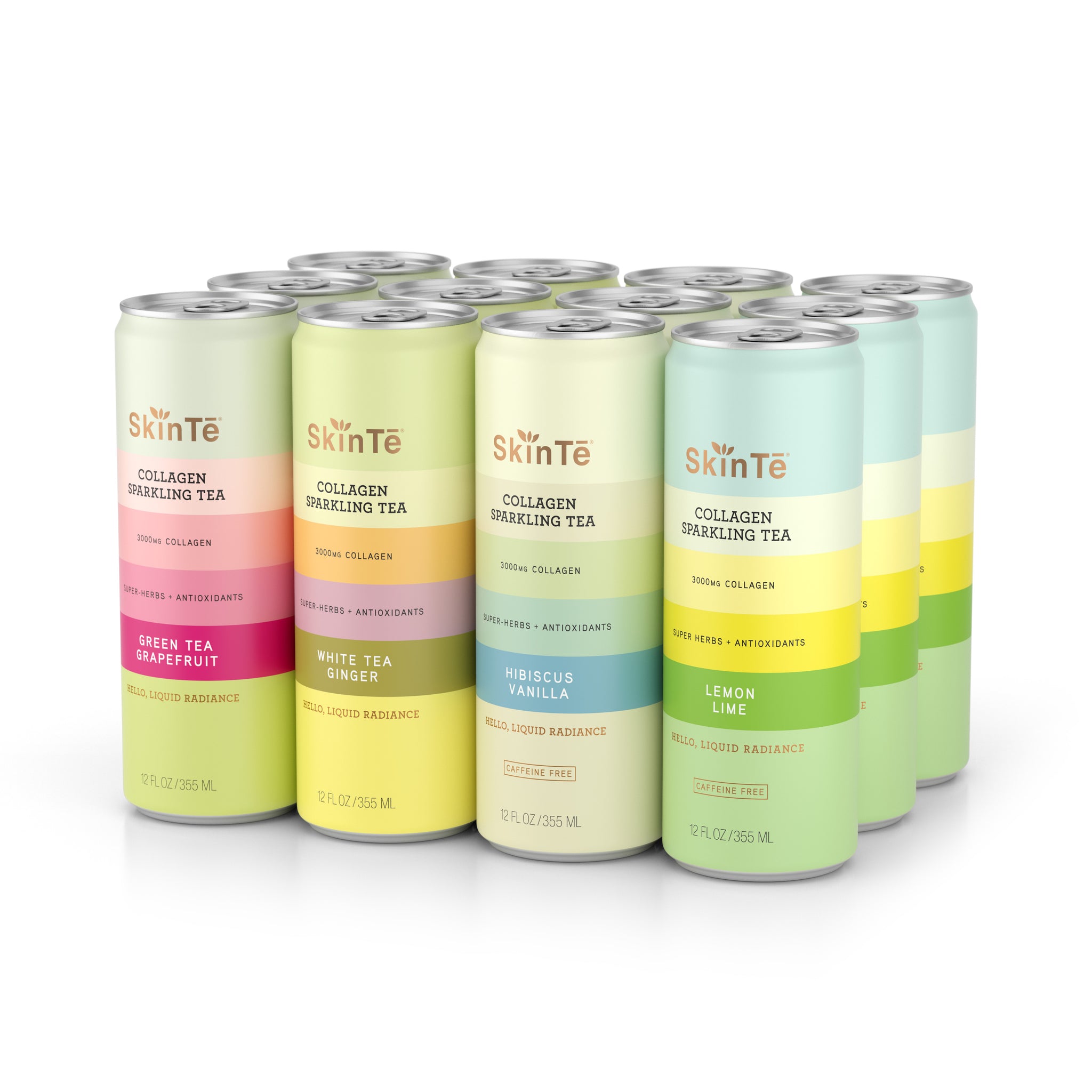 SkinTē Variety Mixed Pack Collagen Sparkling Tea