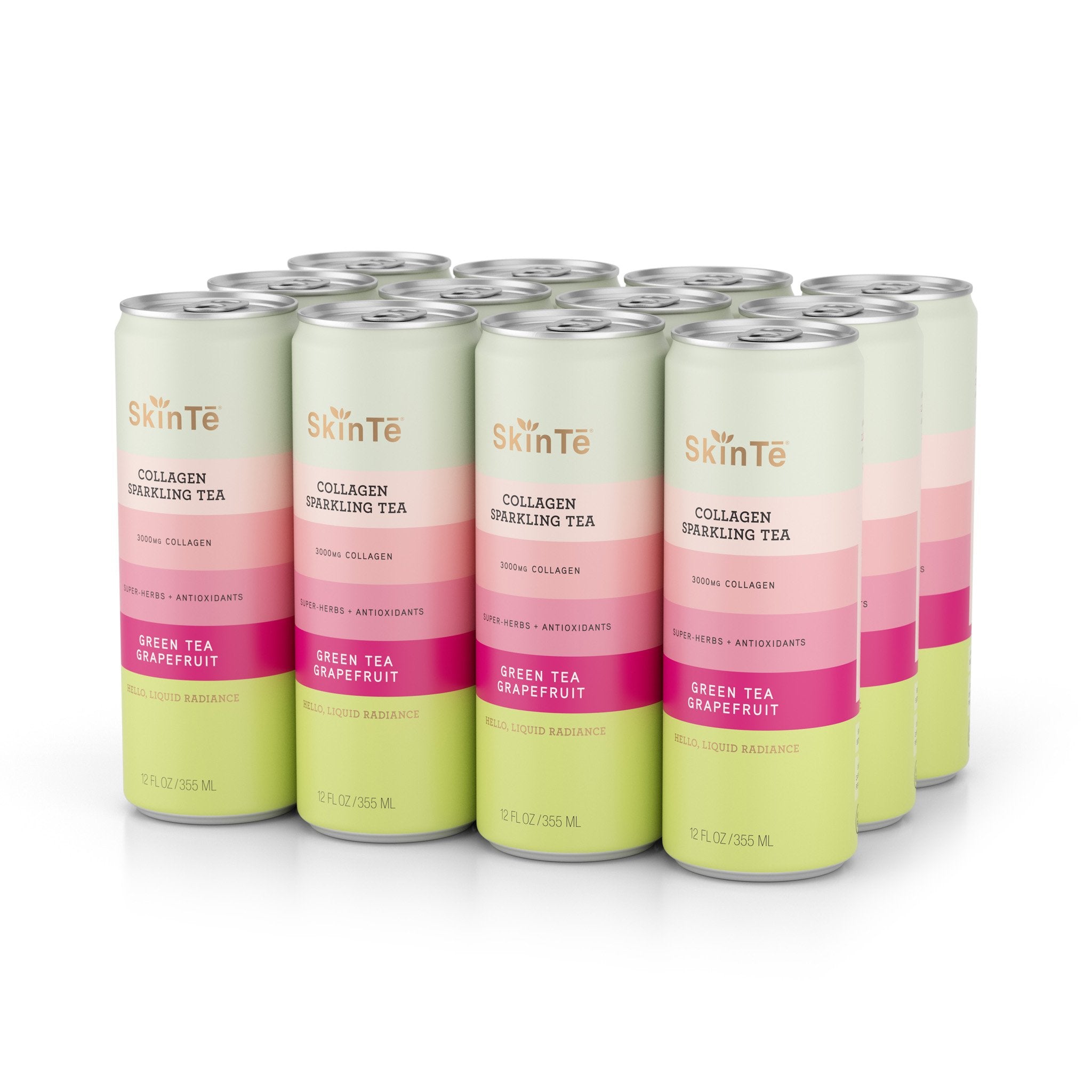 SkinTē Green Tea Grapefruit 12-pack Collagen Sparkling Tea