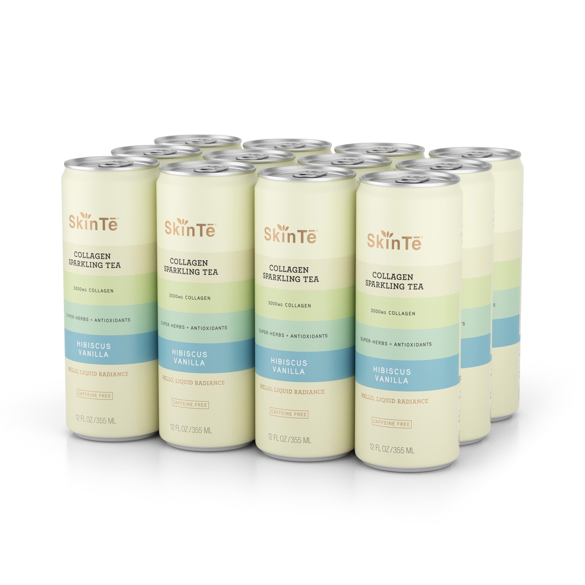 SkinTē Hibiscus Vanilla 12-pack Collagen Sparkling Tea
